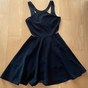 Halter style open back black dress from Express